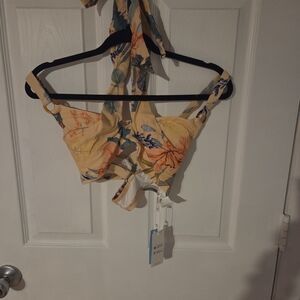 Cupshe Floral Yellow Bikini Top